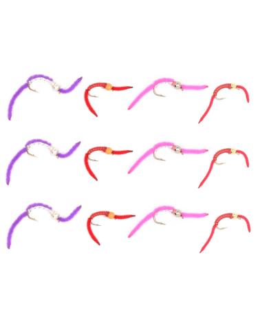The Fly Fishing Place Trout Fly Assortment #3 - San Juan Worm Power Bead 1 Dozen Wet Nymph Fly Fishing Flies Collection - Buy Online on GoSupps.com
