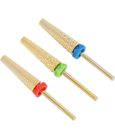 Nail Drill Bits 3 Pieces Gold Tungsten Steel Manicure Drill Bits for Nail Salon - Buy Online on GoSupps.com