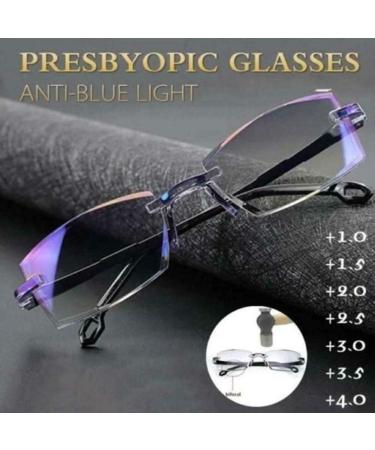 Keeplus Titanium Progressive Dual-Use Reading Glasses - Anti-Blue Light Lightweight & Comfortable Design for Men & Women | Semicircular Narrow Style +200 - Buy Online on GoSupps.com