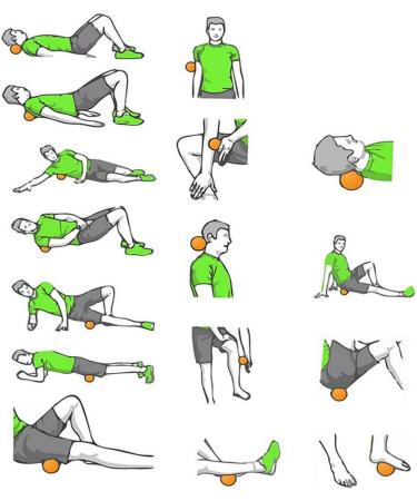 Frcolor Mini Yoga Massage Ball - 6.5cm Green Fitness Fascia Ball with Adhesive Strips & Net Bag - Ideal for Sports & Relaxation - Buy Online on GoSupps.com