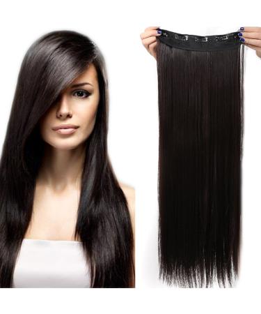 SEGO 58cm hair part clip in extensions 1 tresse 5 clips whole head hair extension human hair like real hair smooth dark brown 23 "-120g - Buy Online on GoSupps.com