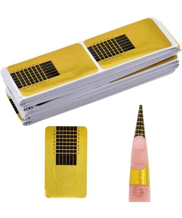 Ailovone Self-Adhesive Golden Nail Template - 200pcs Gel Nail Art Stencils for Perfect Fingernail Extensions - Buy Online on GoSupps.com