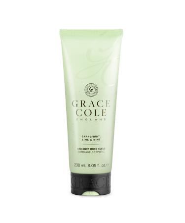 Grace Cole Grapefruit Lime & Mint Exfoliating Body Scrub 238ml Refreshing Hydrating - Essential Oils - Vegan and Cruelty Free No SLS or Parabens - Made In England