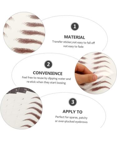 WOONEKY 9 Sheets Waterproof Eyebrow Stickers 6d Hair-like Eyebrows Stickers Imitation Eyebrow Sticker Makeup Brow Sticker Fake Eyebrow Stickers Eyebrow Stencils Eyebrow Stickers - Buy Online on GoSupps.com