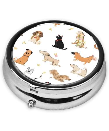 Cute Kitten Butterfly Round Pill Box | 3 Compartment Mini Travel Medicine Organizer | Portable Tablet & Vitamin Holder - Buy Online on GoSupps.com