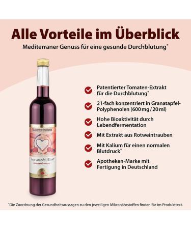 Buy Dr. Jacob's Pomegranate Elixir Mediterrana 500 ml - Healthy Blood Circulation 80% Less Sugar Rich in Polyphenols - International Shipping Available - Buy Online on GoSupps.com