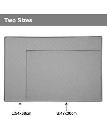 Moacc Silicone Lining Mats for Dogs & Cats - Slipproof Waterproof Food Base Mats (47x30cm) - Gray Paw Pattern - Buy Online on GoSupps.com