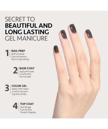 GAOY Jelly Nude Black Gel Nail Polish - 16ml Sheer Neutral Translucent Soak Off UV Gel for DIY Nail Art | Smoked Glass 1724 - Buy Online on GoSupps.com