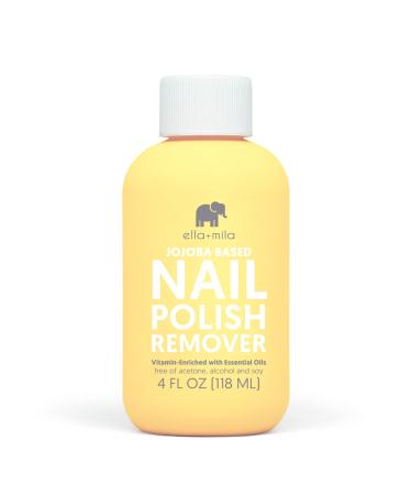 ella+mila Jojoba Nail Polish Remover Non-Acetone Nail Polish Remover - Non-Toxic Fingernail Polish Remover - Enriched With Jojoba oil & Vitamins (4 fl oz) - Buy Online on GoSupps.com