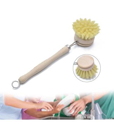Wooden Pots Washing Brush with Long Handle Kitchen Dishes Cast Iron Pots Pans Scrubber Cleaning Tool Household Accessory Cleaning Brush - Buy Online on GoSupps.com
