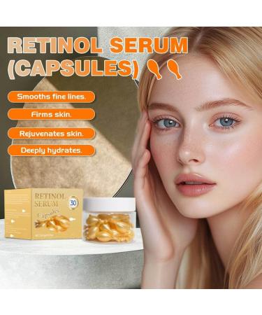 2PCS Retinol Facial Serum Capsules Hydrating & Brightening Boosts Skin Elasticity Reduces Fine Lines Daily Care - Buy Online on GoSupps.com