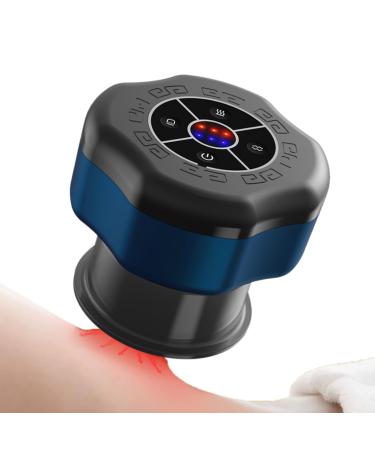 KSGSFSA 3-in-1 cup therapy set massage therapy cup set intelligent cupping massager against sore muscles reduces tiredness and pain (color: blue)