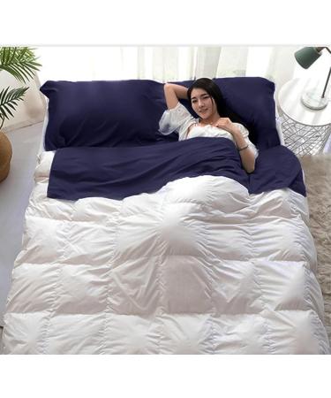 Lightweight Compact Sleeping Bag Liner | Portable Travel Sheet for Camping & Hiking | 82.7 x 70.9 Dark Blue - Buy Online on GoSupps.com