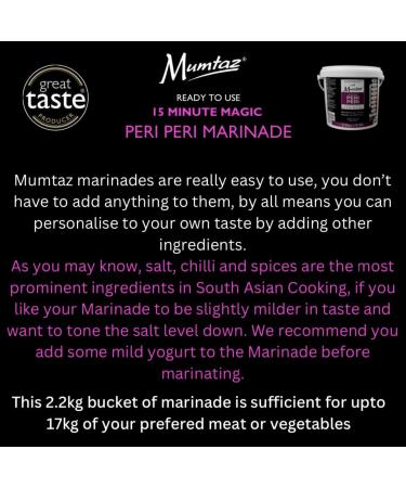 Mumtaz PERI PERI Marinade Catering/Party Size Tub - BULK 2.2Kg - Restaurant Quality - Medium Spiced - BBQ - Grill - Roast - Stir or Air fry.All Natural Ingredients- Gluten Free- Vegan Friendly. - Buy Online on GoSupps.com