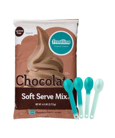 ZippySweets - Chocolate Soft Serve Mix Soft Serve Ice Cream Machine Mix - 6 Pound Bag Includes 4 Colour Changing Spoons for an Exciting Ice Cream Experience