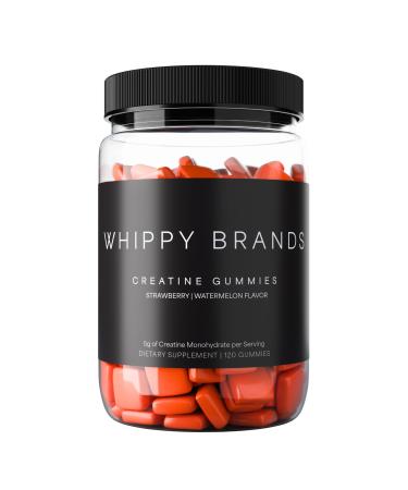 Whippy Brands Creatine Gummies | 5g Creatine Monohydrate per Serving | Muscle Strength & Recovery | Chewable Creatine Supplement | 30 Servings (Strawberry Watermelon)