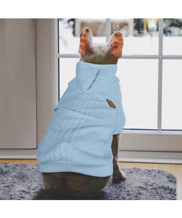 Meioro Light Blue Dog Hoodie - Warm Sweater for Small & Medium Dogs | Stylish Winter Jacket for French Bulldogs - Buy Online on GoSupps.com