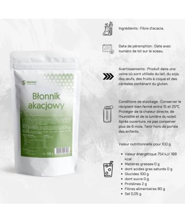  INSPORT Nutrition Acacia fiber - 90% fiber - 500g Doypack - Weight loss - Digestion - Vegan - Gluten-free - Leak-proof packaging - Buy Online on GoSupps.com