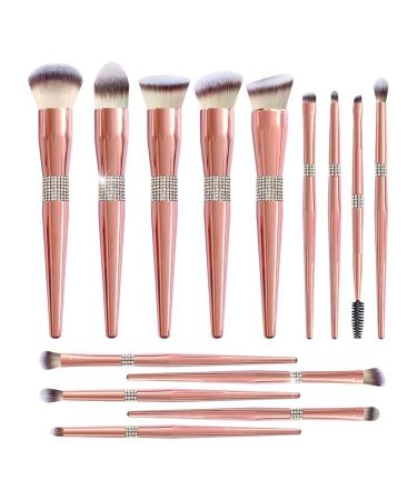 Makeup Brushes Set Professional Bling Diamond Encrusted Handle Hair Cosmetic Make Up Tool