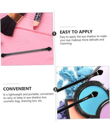 SOESFOUFU 30pcs Double Ended Eyeshadow Brush Makeup Blending Sponge Blush Stick Eye Makeup Wooden Handle Black - Buy Online on GoSupps.com