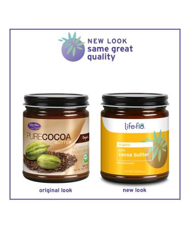 LIFE-FLO Pure Organic Cocoa Butter - Best Moisturizer for Face & Body Dry Skin Relief Stretch Marks - 9oz International Shipping - Buy Online on GoSupps.com