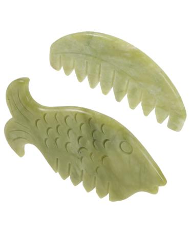 Hapinary 2 pieces head massage tools scalp tool scratch massage tools jade guasha combat scalp massage device combs jade scalp massage frames portable comb massage