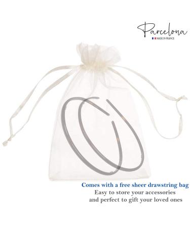 Parcelona French Ultra Thin Tortoise Shell Brown Celluloid Headband Set for Women and Girls - Pack of 2 - Buy Online on GoSupps.com