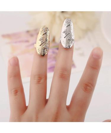 Dervivea Crystal Lightning Fingertip Ring Gold Cz Finger Nail Rhinestones Statement Nail Rings Lightning Finger Ring Nail Jewelry for Women and Girls(Gold lightning) - Buy Online on GoSupps.com
