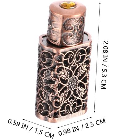 DOITOOL Metal Essential Oil Bottle Vintage Glass Perfume Bottle Essential Oil Vials Empty Makeup Bottle Eye Spray Bottle Cosmetic Dispenser Sprayer Miss Glass Bottle inside Old Fashioned 2.5x1.5cm Bronze - Buy Online on GoSupps.com