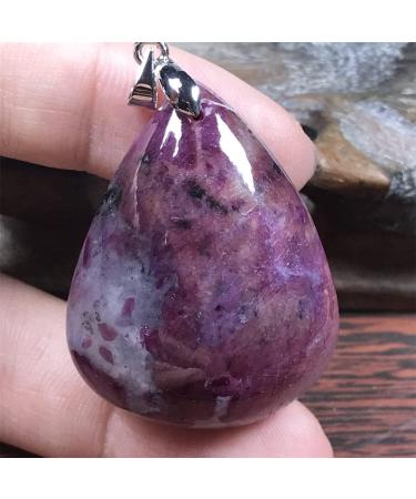 Natural Ruby Zoisite Pendant for Luck - Rare Red Green Crystal Jewelry for Men & Women | 37x28x12mm Silver Gift - Buy Online on GoSupps.com