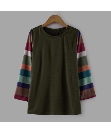 Teen Girls Green Striped T-Shirt | Long Sleeve Casual Sweatshirt | Fall Blouse 10-11 Years - Buy Online on GoSupps.com