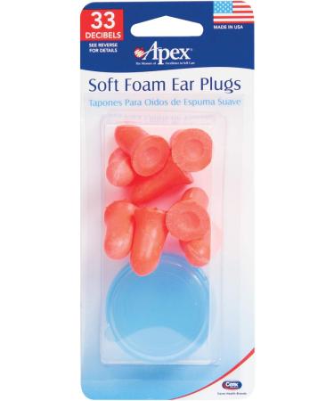 Apex Soft Foam Ear Plugs NRR 33dB - 4 Pairs with Case, Noise Reduction, Comfortable Fit - Buy Online on GoSupps.com