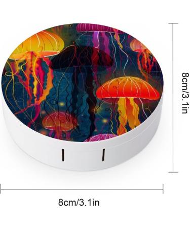 Jellies on Blue Round Case For Contact Lens Kit Storage Box with Mirror Printed - Buy Online on GoSupps.com