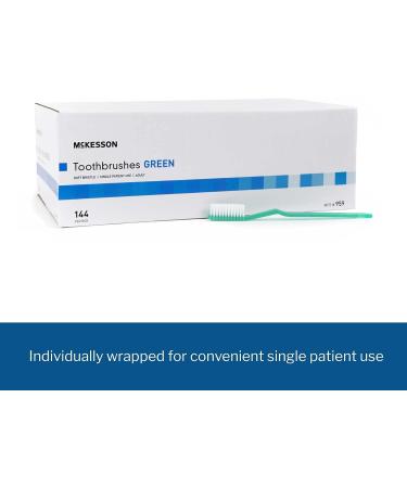 McKesson Disposable Toothbrushes - Soft Bristle - Green - 144 Count - 1 Pack - Buy Online on GoSupps.com