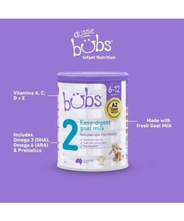 Bubs Goat Milk Stage 2 Formula | Babies 6-12 Months | Made
