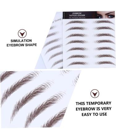 Gogogmee 5pcs Eyebrow Stickers Brow Grooming Shaping Sticker Artificial Eyebrow 6d Transfer Stickers Hair 21x15cm Brown - Buy Online on GoSupps.com