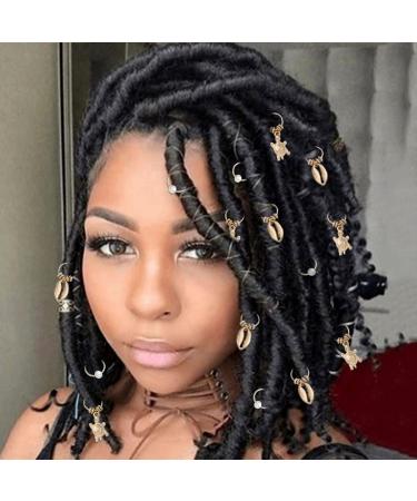 Gold Tortoise Shell Loc Hair Rings - 15pcs Hair Jewels & Clips for Women and Girls - Buy Online on GoSupps.com