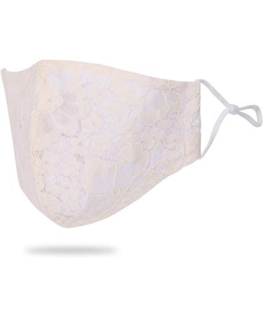 Buy Reusable 3-Ply Cotton Cloth - Washable Beige Lace Print | Eco-Friendly International Shipping - Buy Online on GoSupps.com