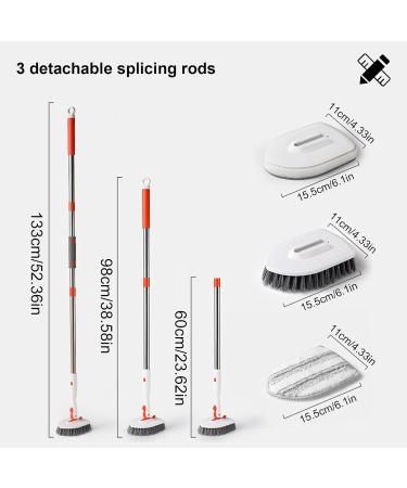 Triangular Bathroom Scrubbers Multifunctional Brush Tile Scrubbers Tub Scrubbers Long Cleanings Brush For Floor Wall Bathtub - Buy Online on GoSupps.com