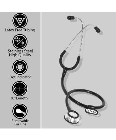 Buy Micro Shine Adjustable Stethoscope for Doctors & Medical Students - Lightweight Flexible Tube & Soft Ear Knobs (Black) - Best Quality for Optimal Performance - Buy Online on GoSupps.com