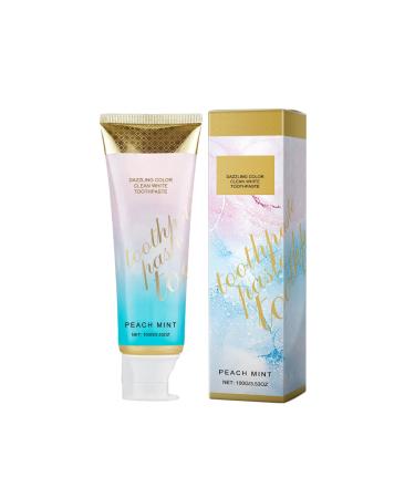 Radiant Whitening Toothpaste Remove Tooth Stains Fresh Breath Intensive Complete Care Repair and Protect (Peach Mint 1PCS)