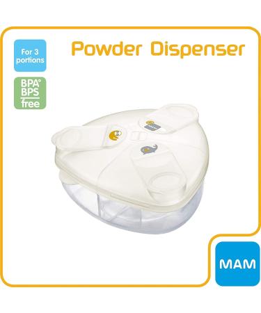 MAM Milk Formula Dispenser - BPA-Free White Baby Milk Powder Box - Stores 40g Per Serving - Convenient 3-Serving Storage - Green Single - Buy Online on GoSupps.com