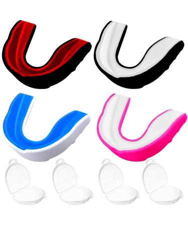 4 pieces of sports tooth protection adults and children sport mouth protection mouth protection boxes premium mouth protection for all full contact sports including rugby martial arts kickboxing hockey & box - Buy Online on GoSupps.com
