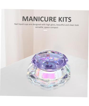 DOITOOL Nail Art Crystal Cup Empty Travel Pot Clear Tumblers Bead Containers Cream Lotion Jar Travel Containers for Creams Sheer Nail Polish Empty Sample Jar Purple Cover Glass Cosmetic 6.5x8cm Purple - Buy Online on GoSupps.com