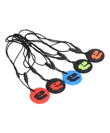 Kid Silicone Dinosaur Pattern Chewing Necklace - 5 Colors | Portable Teething Toy for Home & Travel - 5 Pcs/Set - Buy Online on GoSupps.com