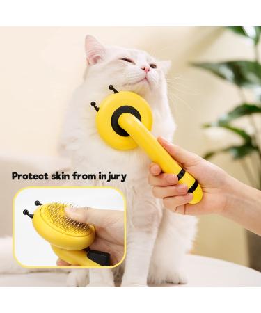 YNNICO Self Cleaning Slicker Brush for Dogs and Cats - Shedding & Grooming Tool in Yellow - Buy Online on GoSupps.com