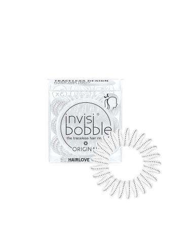 Invisibobble Original hair tie girls I 3x silver hair tie spiral transparent women I cable rubber designed in the heart of Munich silver pearl