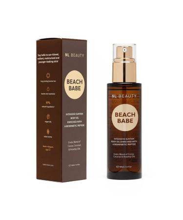 NL Beauty Beach Babe 2-in-1 Fast Tanning Oil with Vegetable Oils Salicornia and Peptides - Colorless Tanning Accelerator - 100ml