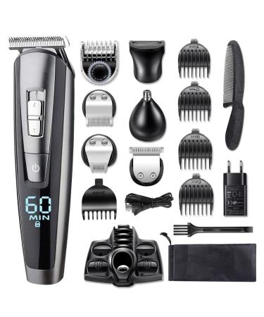 Hair Cutting Tool 17 Piece 110v-240v Hair Trimmer kit Rechargeable Electric Beard Trimmer Facial Body Groomer Mustache Hair Clipper for Men