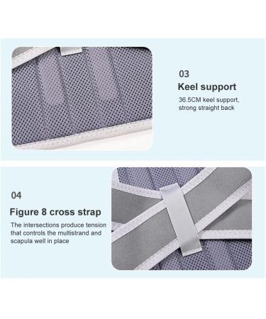 Breathable Back Brace Posture Corrector for Men & Women | Full Back Support Belt for Scoliosis Hunchback Spine Relief Gray Small - Buy Online on GoSupps.com
